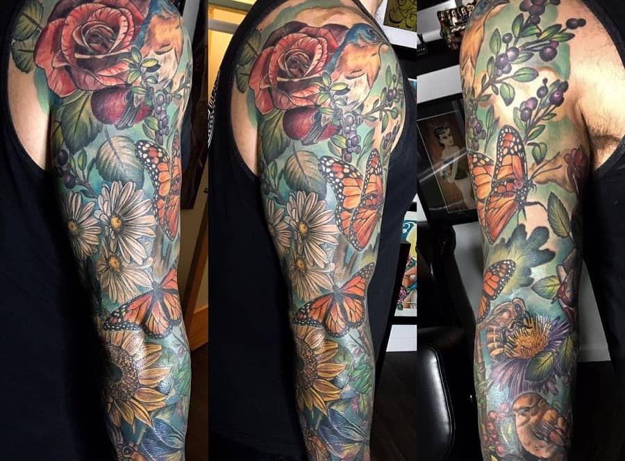 Mens Floral Tattoo Designs That Inspire